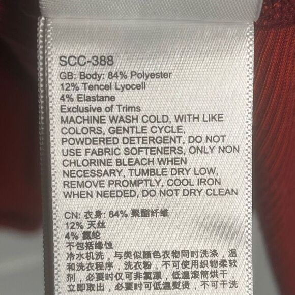 Marmot Sz M Long Sleeve Shirt Ruched Back Rust Split Vneck - Picture 11 of 13